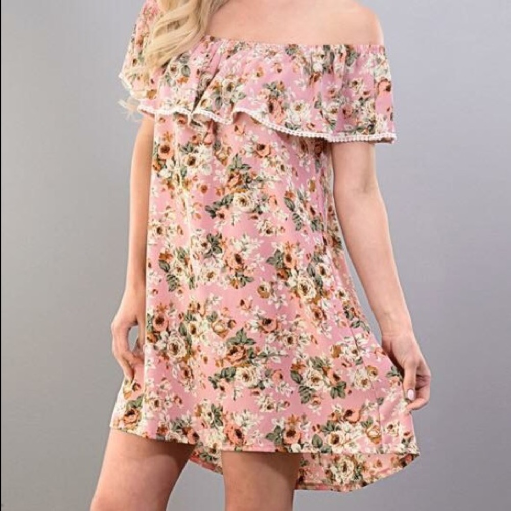 Sun and Moon off the shoulder Floral summer dress